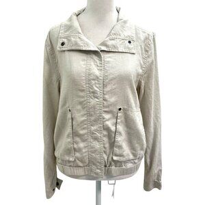 prAna Hemp Blend Snap Button Lightweight Jacket Neutral Beige size Small